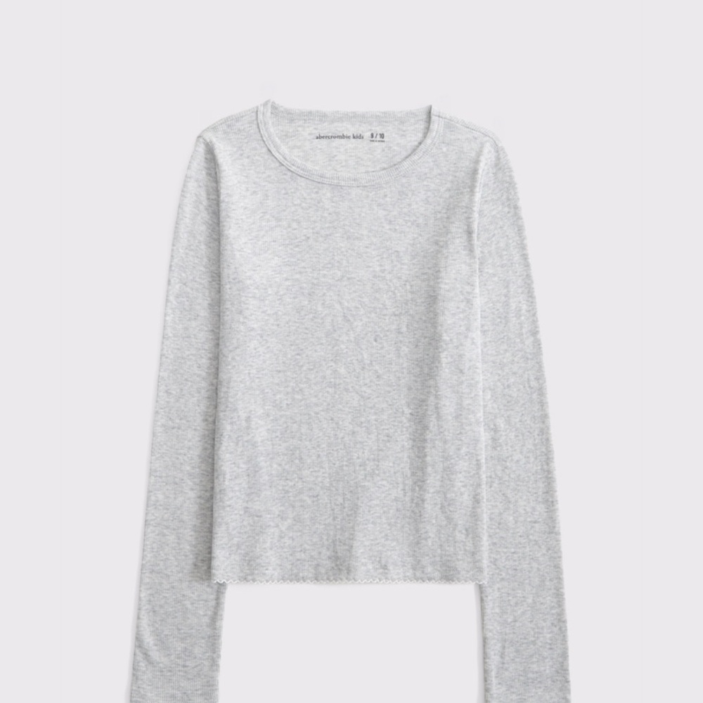 Abercrombie Kids Heather Gray Long Sleeve baby Tee, size 9/10